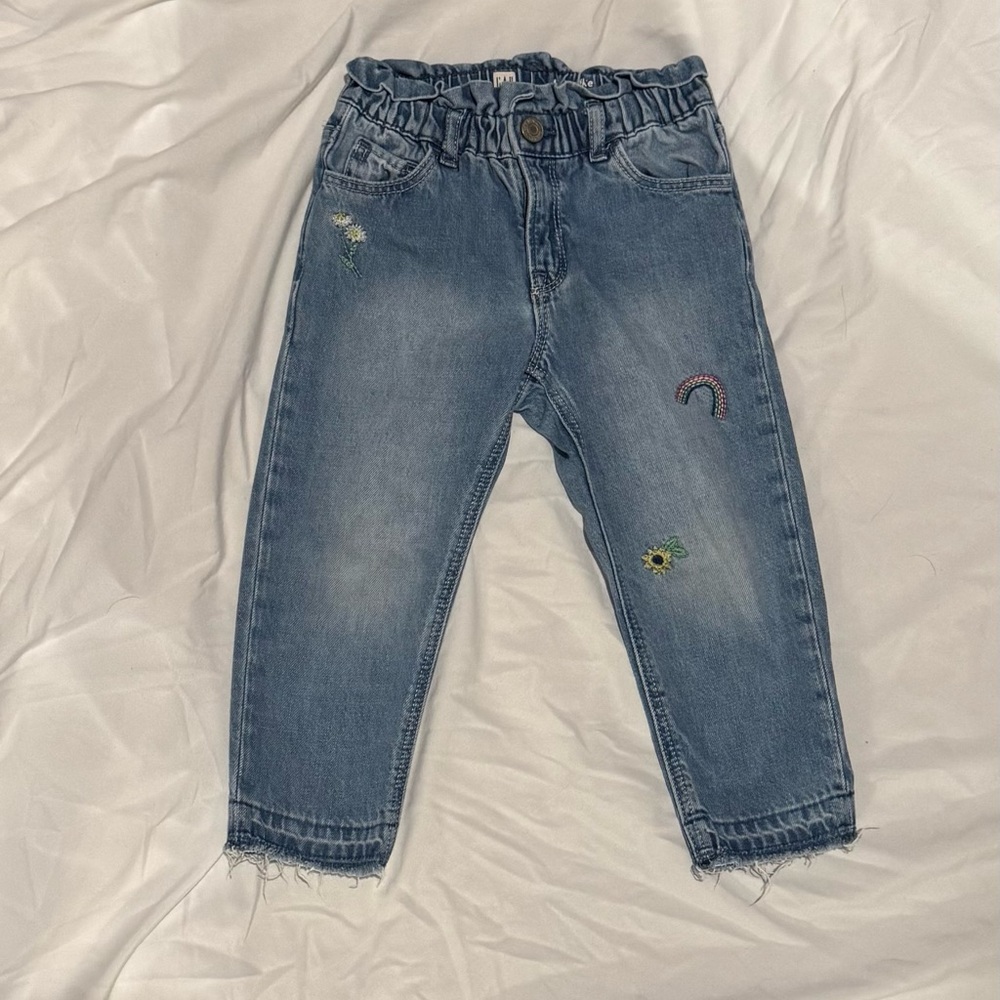 GAP Kids Blue Jeans with Embroidered Accents